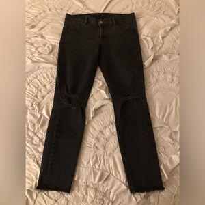 J Brand Black Mercy Low Rise Crop Jeans